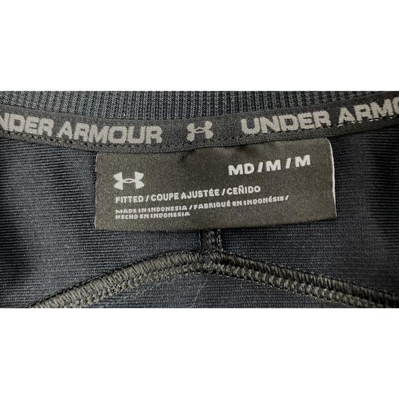 Under Armour Jacket Mens Medium Black Full Zip Lightweight Pockets‎ Logo - Picture 3 of 11